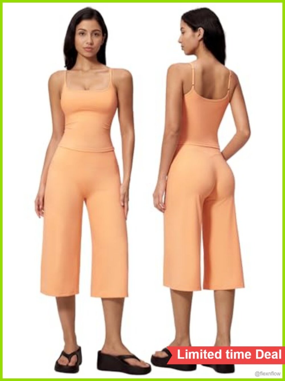 Women's 2 Piece Halter Sports Bra & Wide Leg Capri Yoga Set
